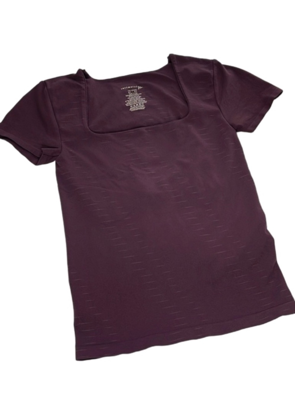 Free People Intimately Maroon Short Sleeve Stretch Top w/ Built-In Bra XS/S New